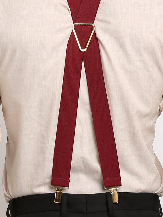 Plain Maroon Suspender MB-107
