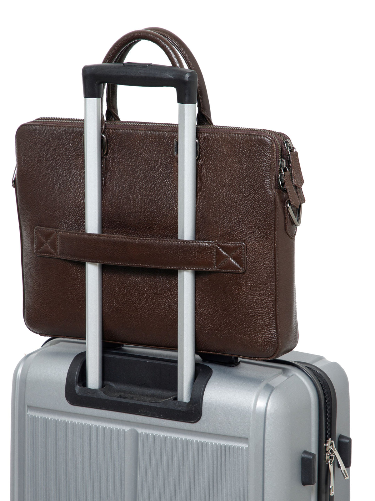 Natural Milled Leather Laptop Bag