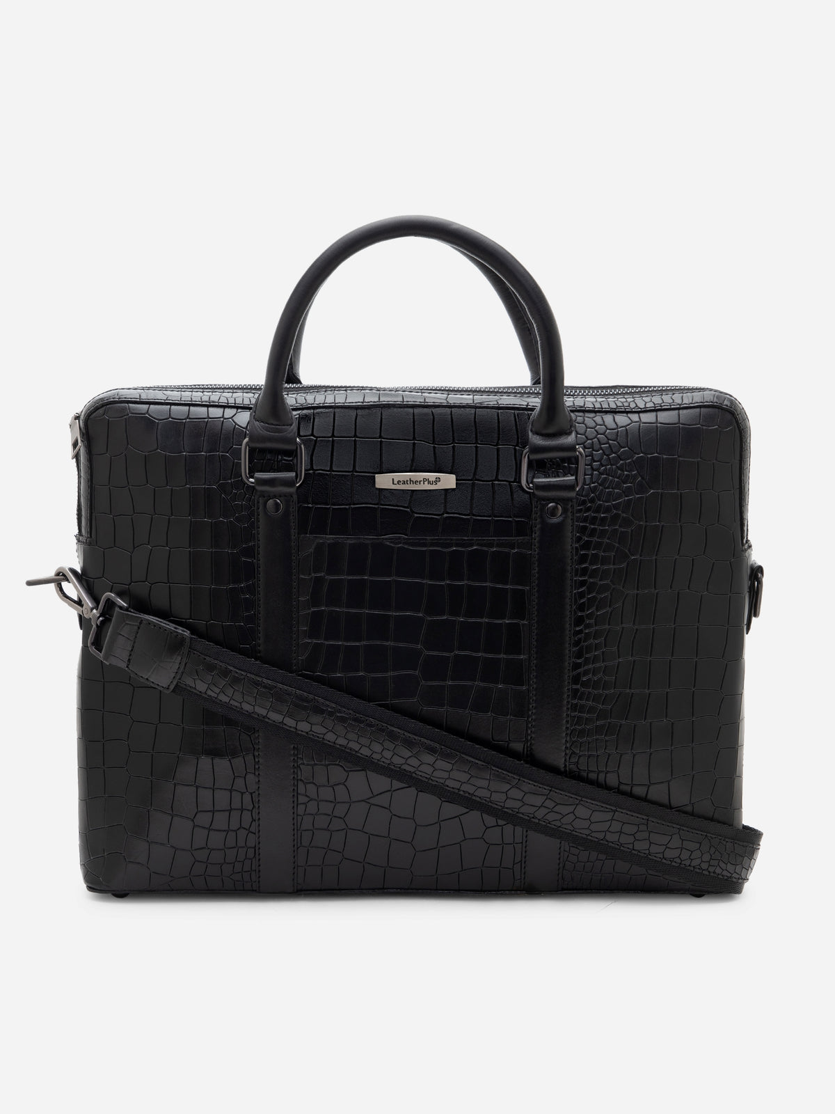 Croc-Embossed Executive Laptop Bag