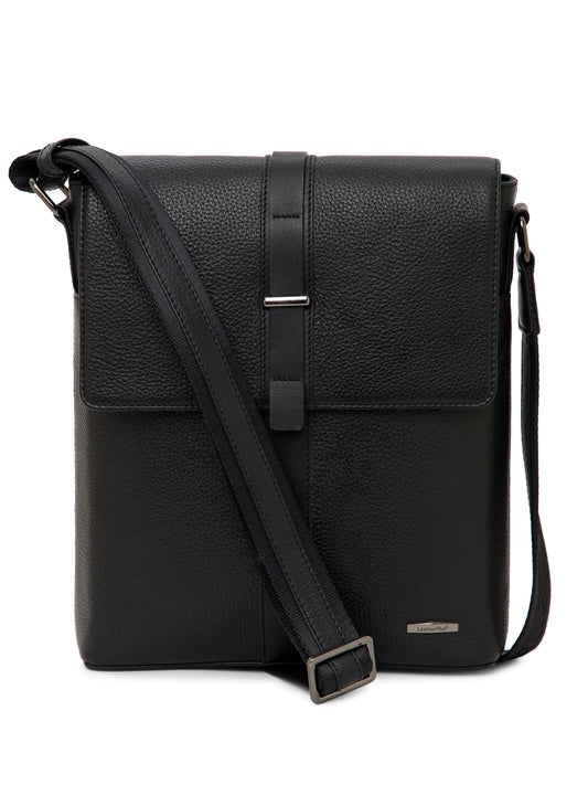 Textured Leather Men Sling Bag SGL-651 Black