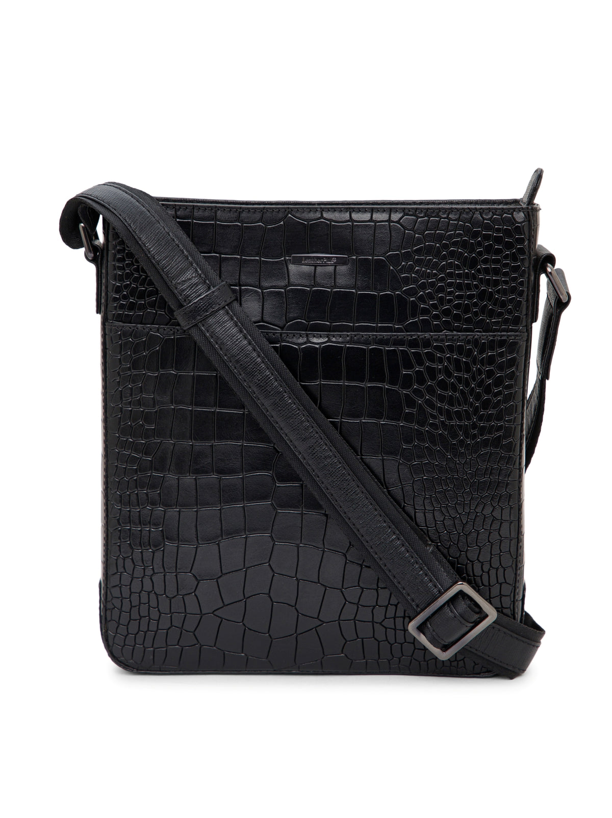 Croc-Embossed Leather Sling Bag
