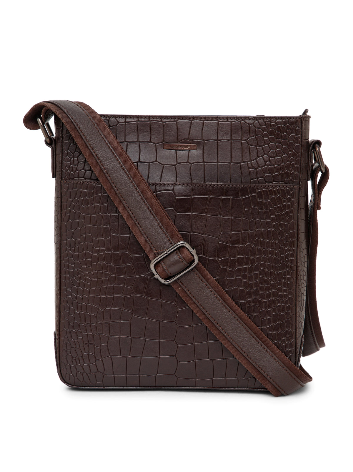 Croc-Embossed Leather Sling Bag