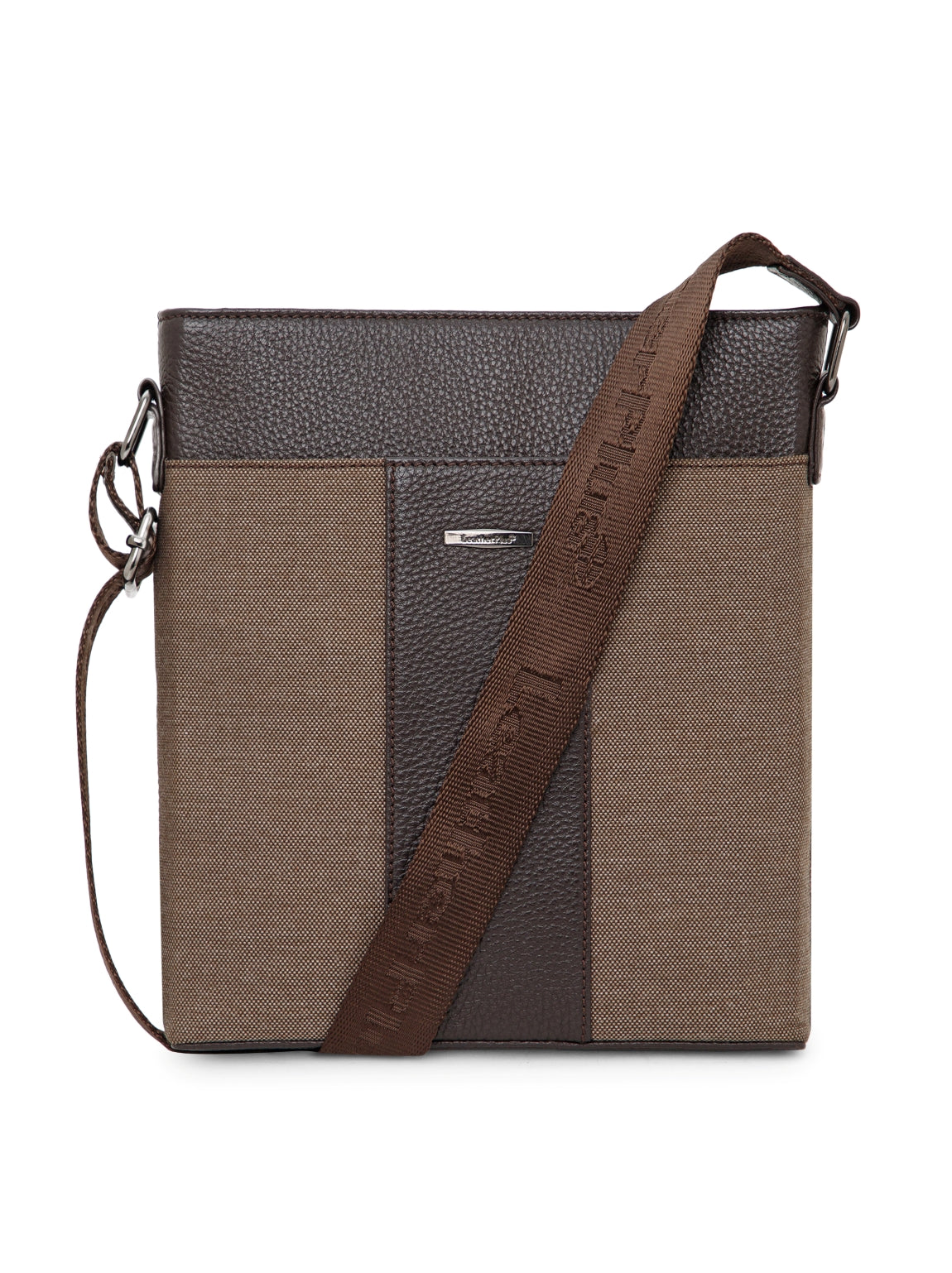 Dual-Texture Leather Sling Bag