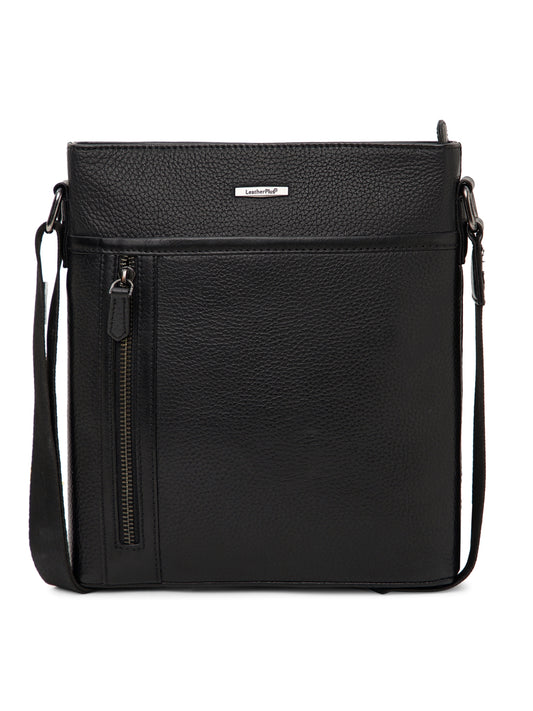 MIlled Leather Men Sling Bag SGM-601 Black