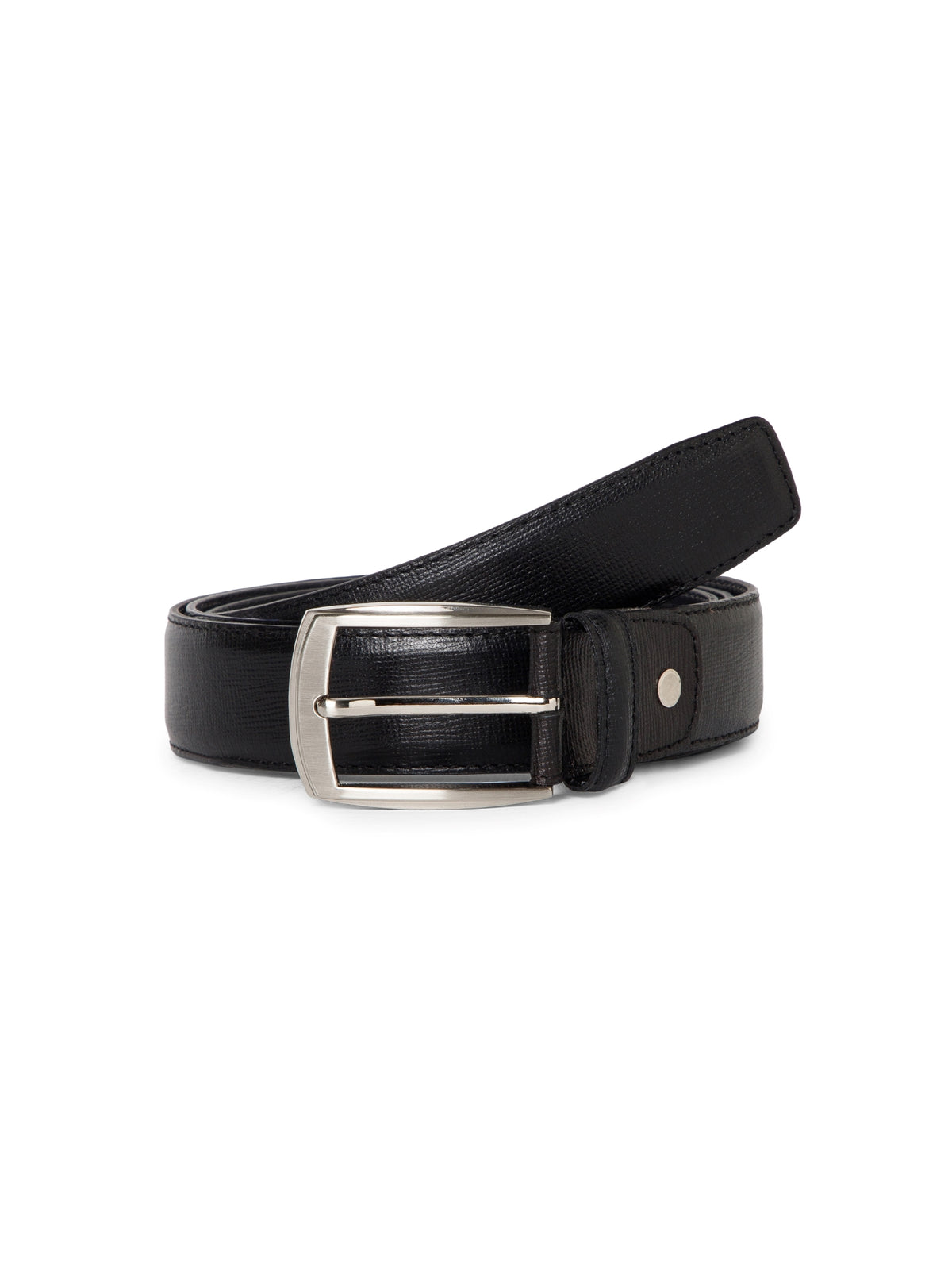 Plus Size Crosshatch Embossed Autolock Leather Belt