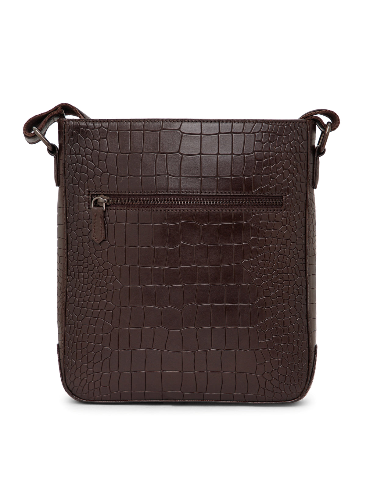 Croc-Embossed Leather Sling Bag