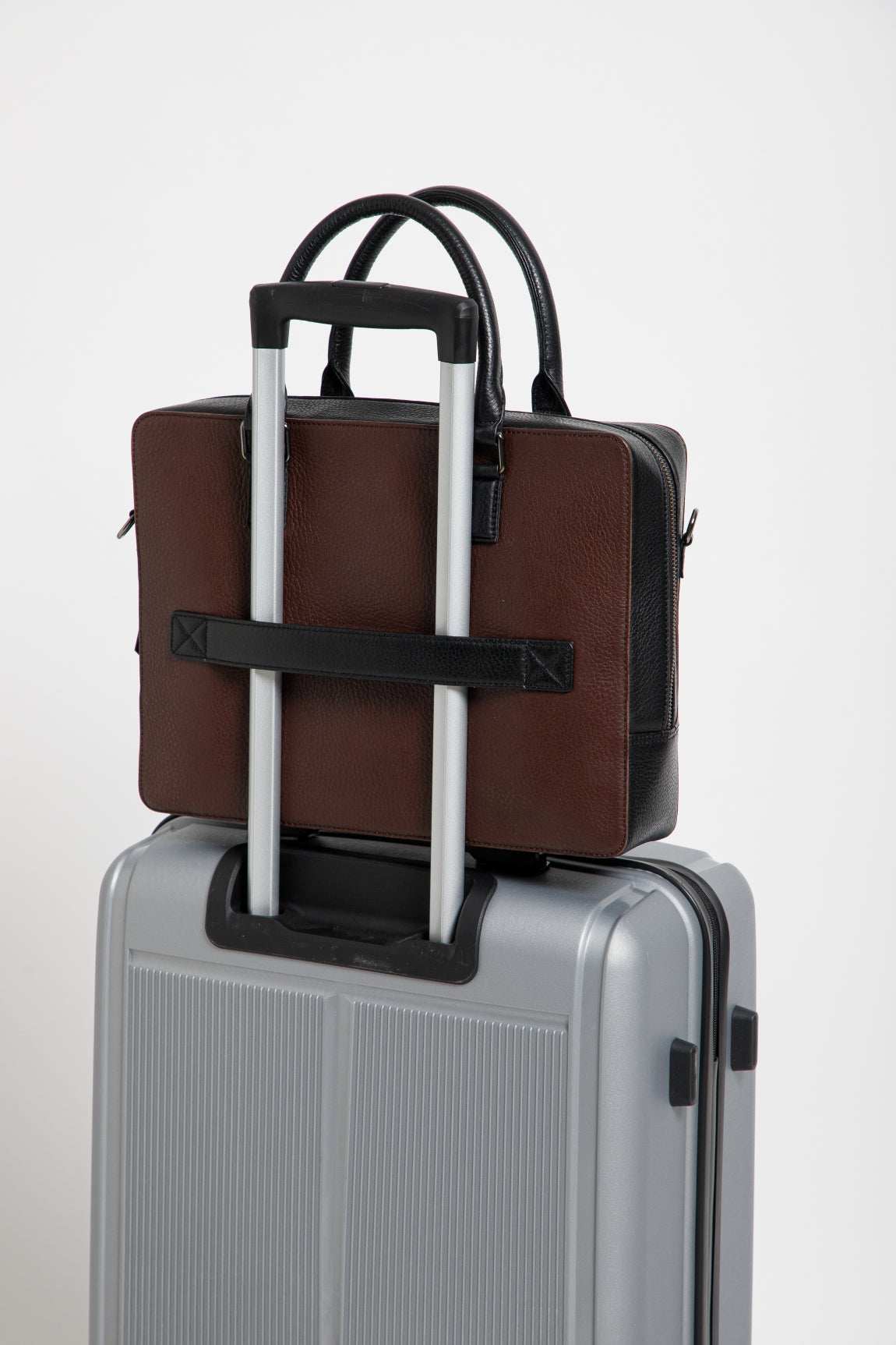 Signature Colorblock Leather Laptop Bag