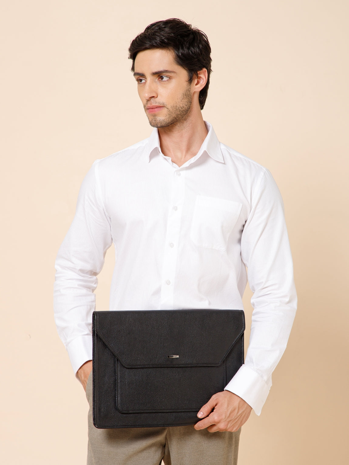 Natural Milled Leather Laptop Sleeve