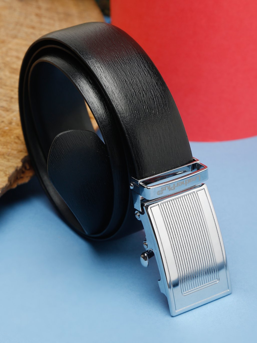 Plus Size Polished Autolock Leather Belt