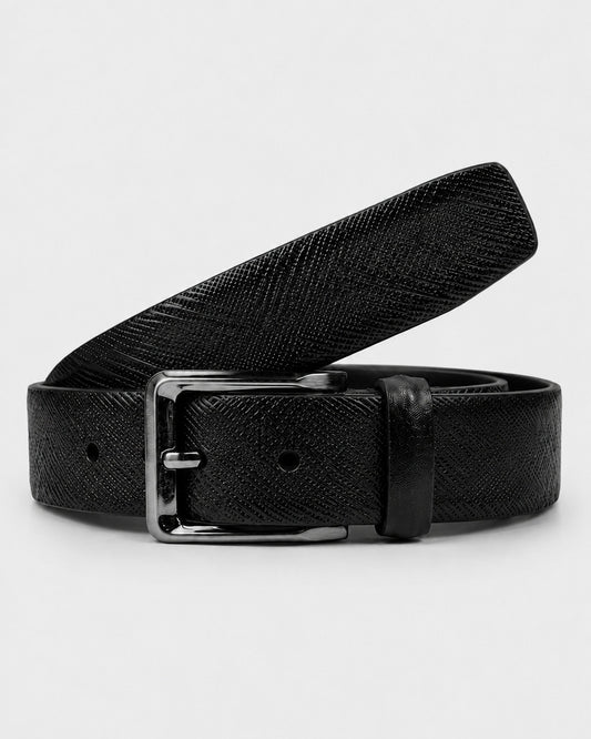 Classic Leather Belt with Contrast Stitching