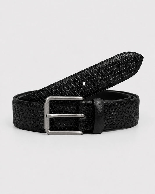 Slant Leather Pattern Belt