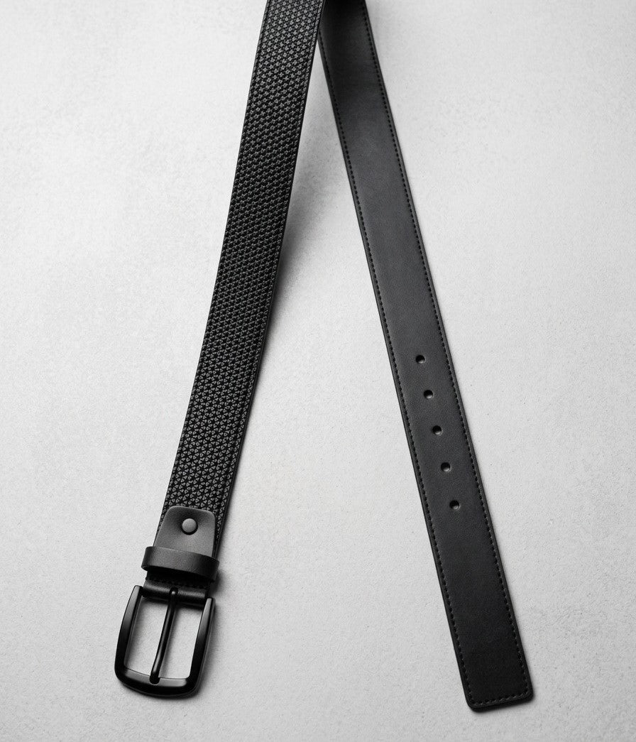 Classic Leather Belt with Contrast Stitching