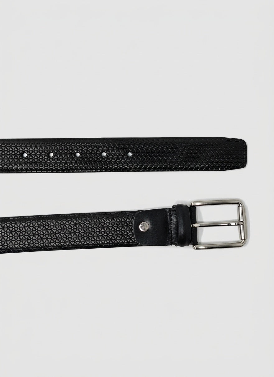 Slant Leather Pattern Belt