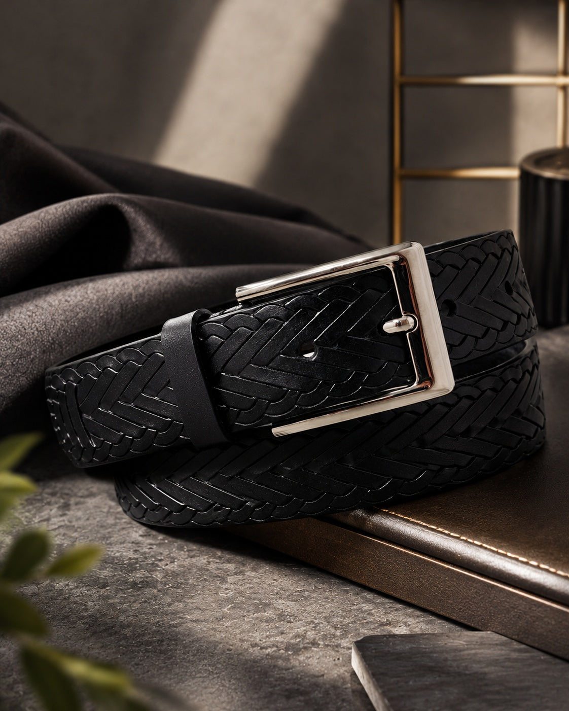 Diamond Crosshatch Embossed Belt