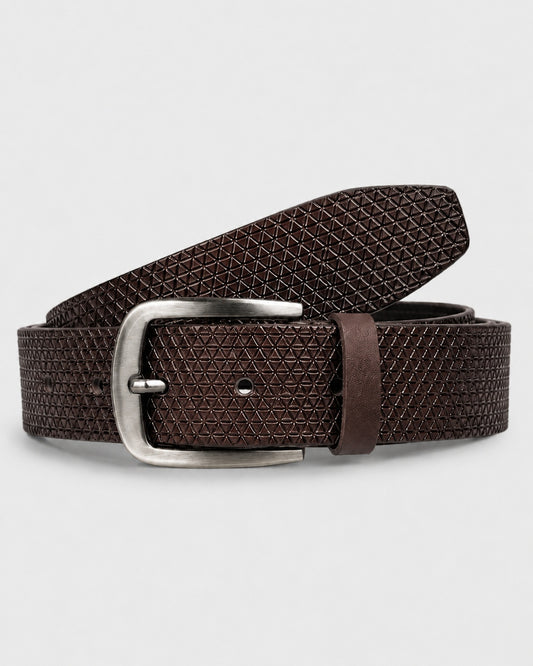 Classic Leather Belt with Contrast Stitching
