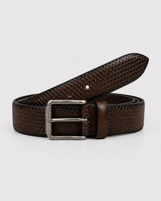 Slant Leather Pattern Belt
