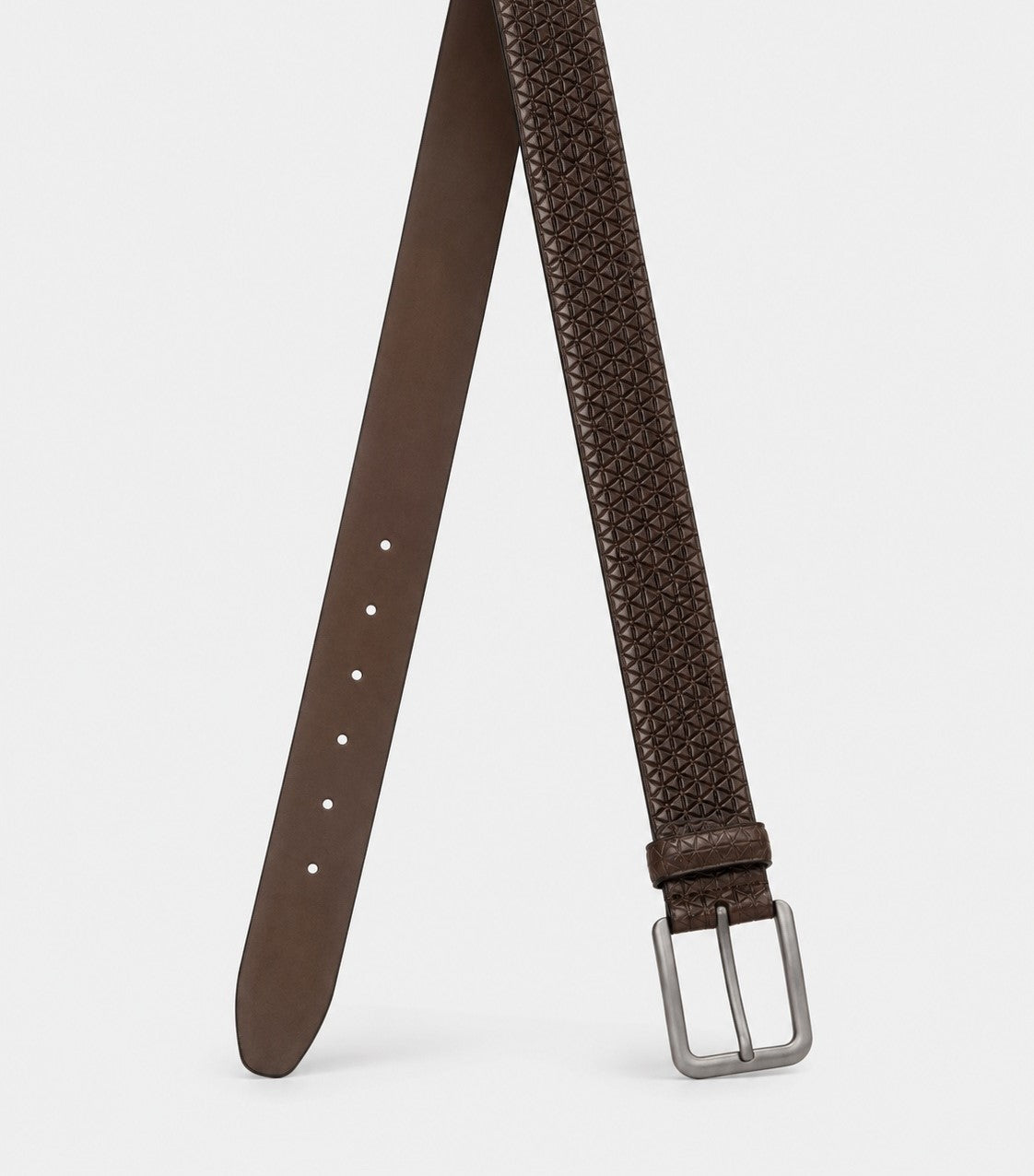 Slant Leather Pattern Belt