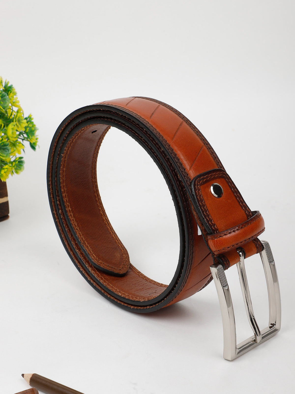 Slant Panel Pattern Belt
