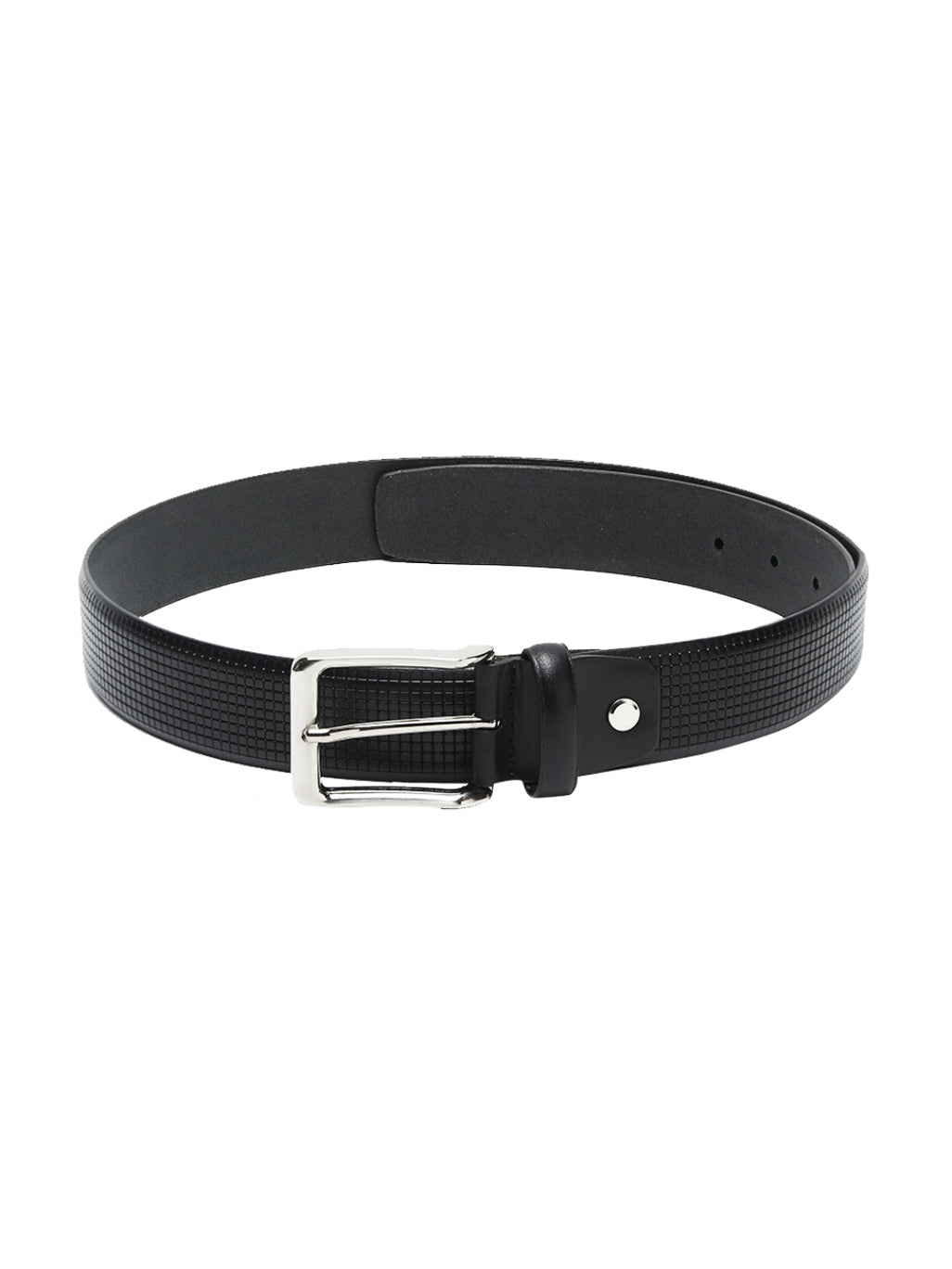 Square Grid Embossed Crafted Leather Belt