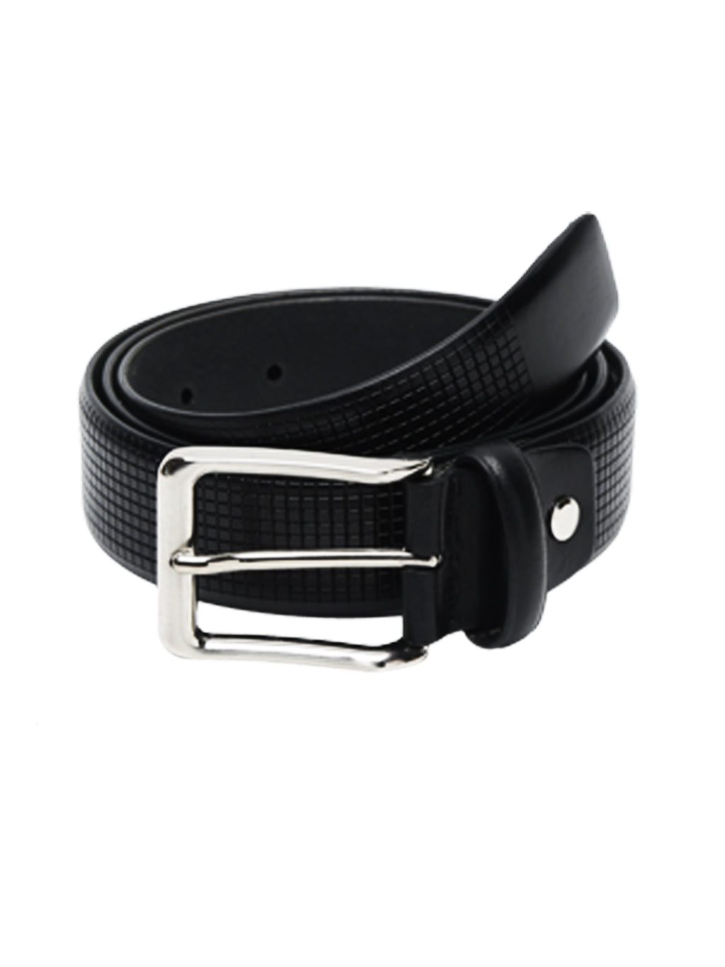Square Grid Embossed Crafted Leather Belt