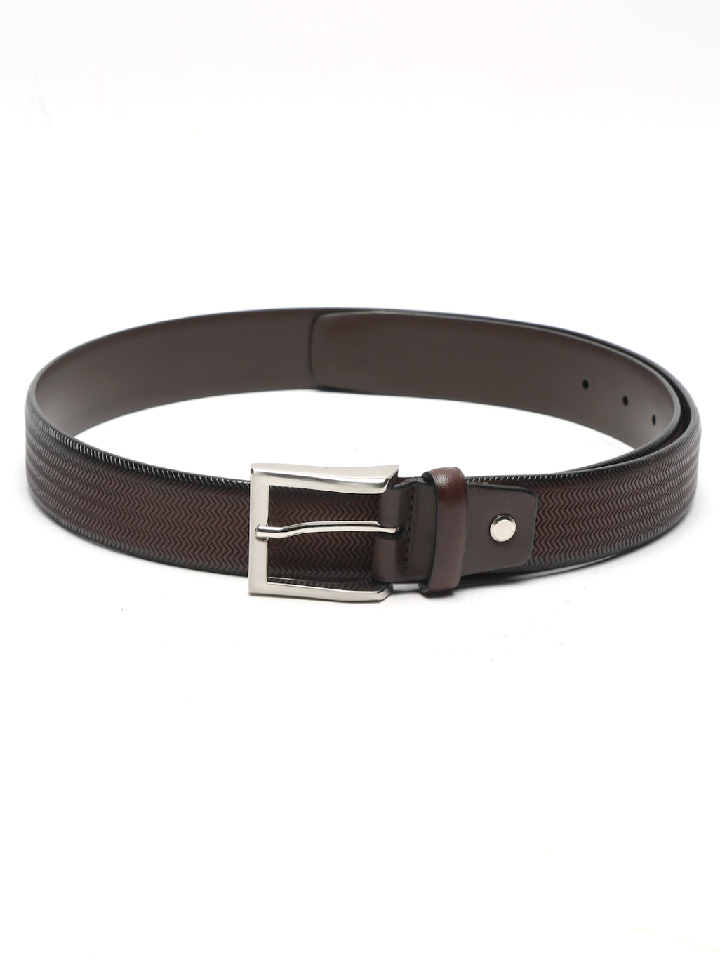 Premium Herringbone Texture Leather Belt