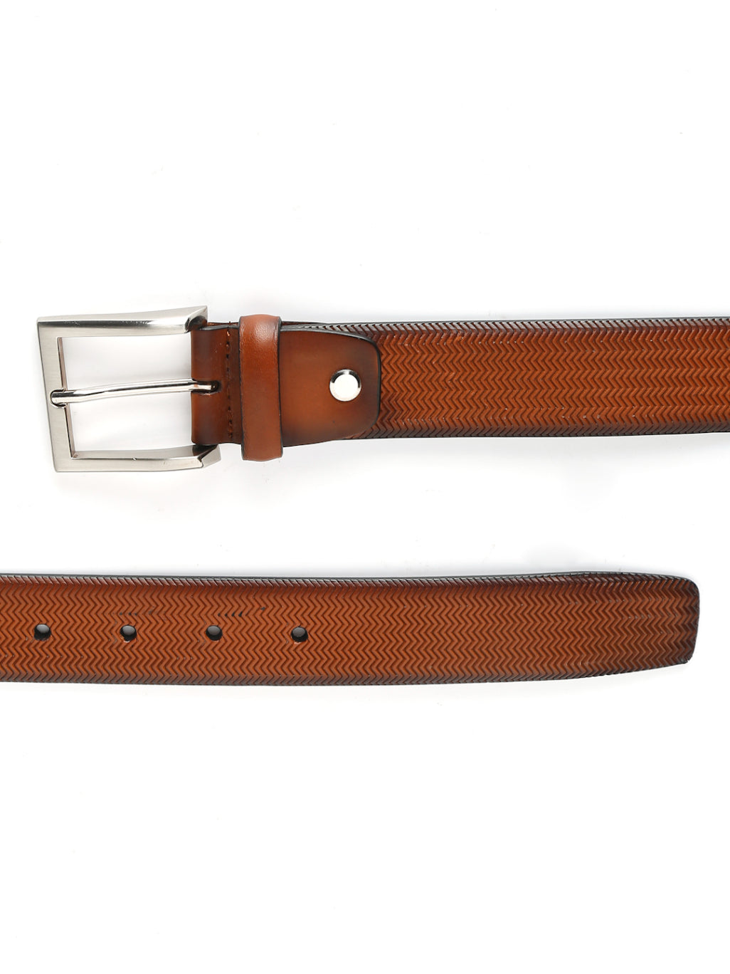 Premium Herringbone Texture Leather Belt