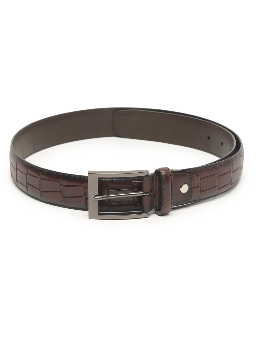 Crocodile Embossed Leather Belt
