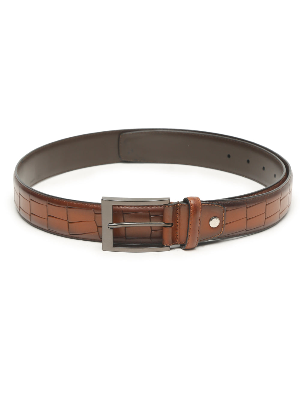 Crocodile Embossed Leather Belt