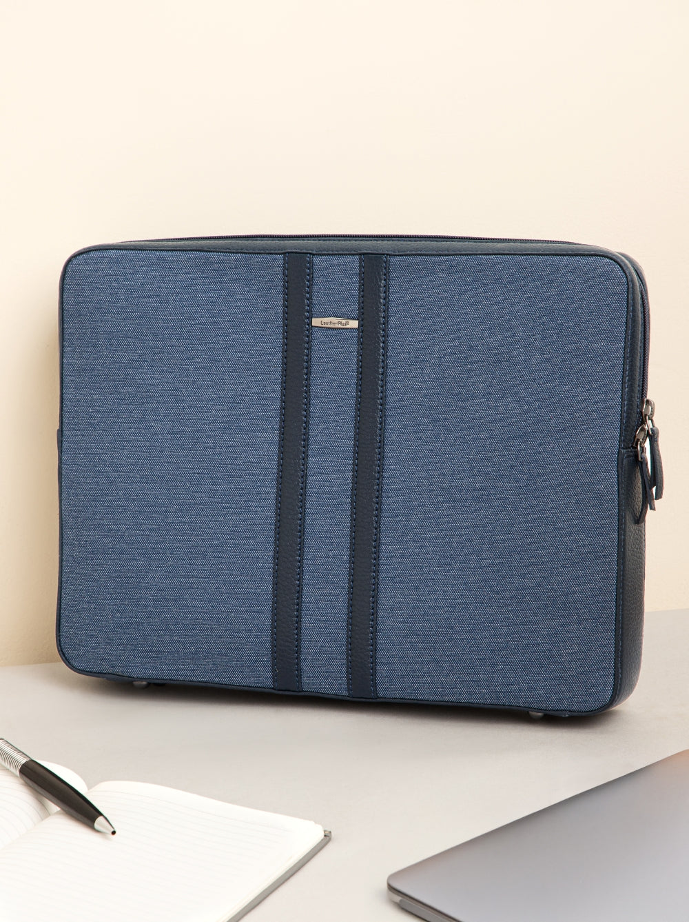 Woven Texture Leather Laptop Sleeve