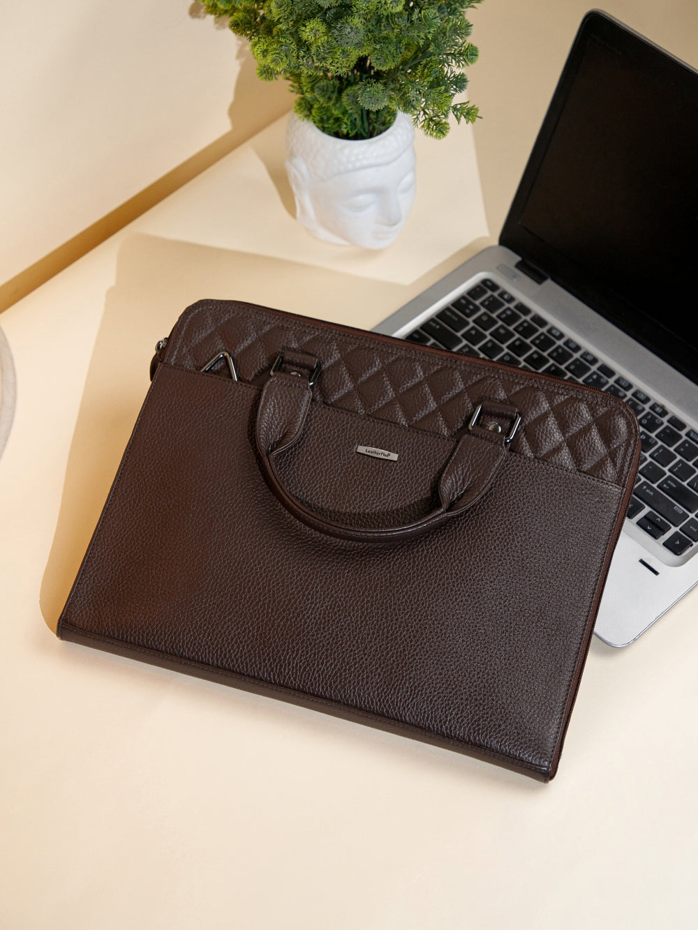 Quilted Leather Laptop Bag