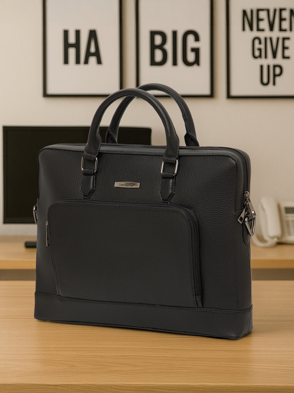 Sleek Leather Laptop Bag