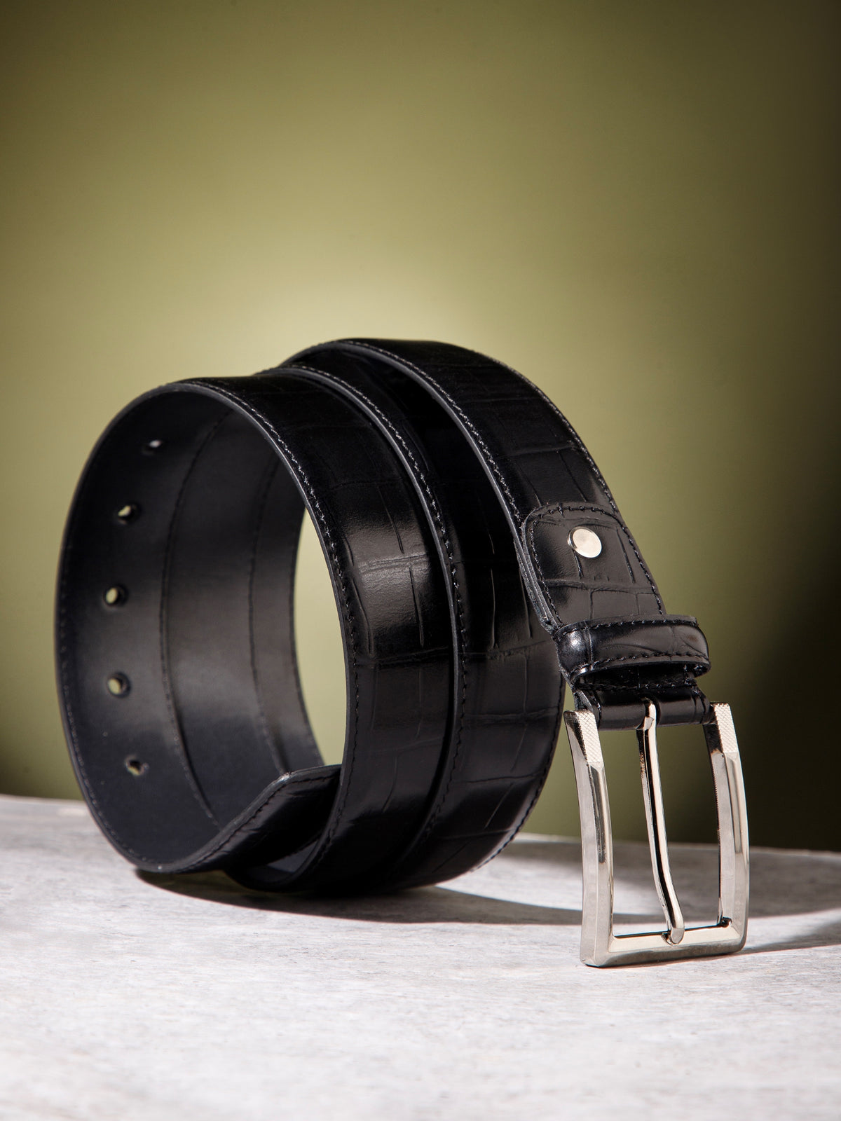 Plus Size Alligator Autolock Leather Belt