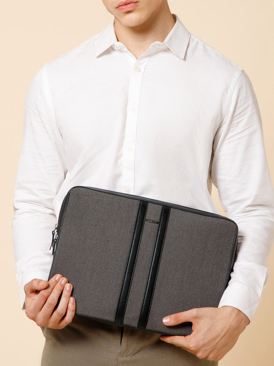 Woven Texture Leather Laptop Sleeve