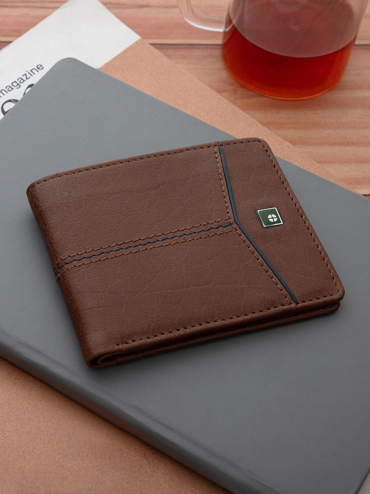 Geometric Leather Wallet