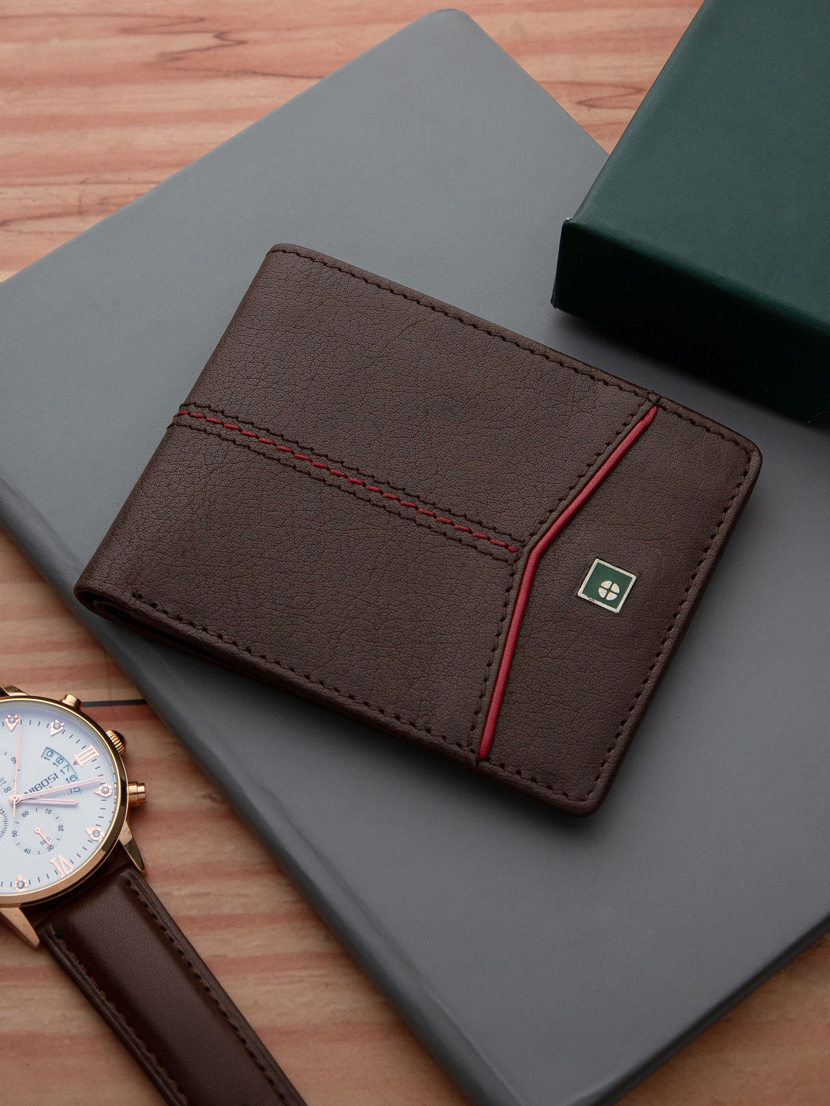 Geometric Leather Wallet