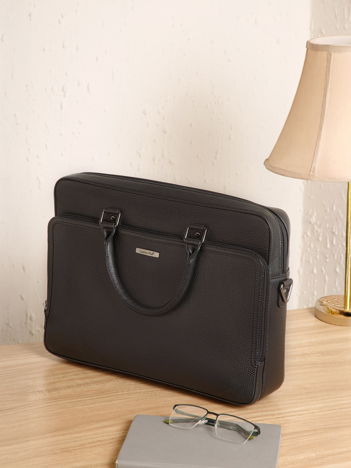 Textured Work Leather Laptop Bag