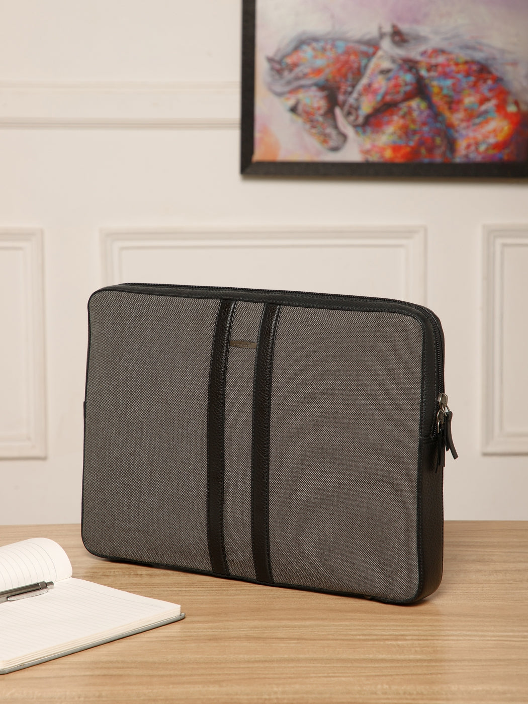 Woven Texture Leather Laptop Sleeve