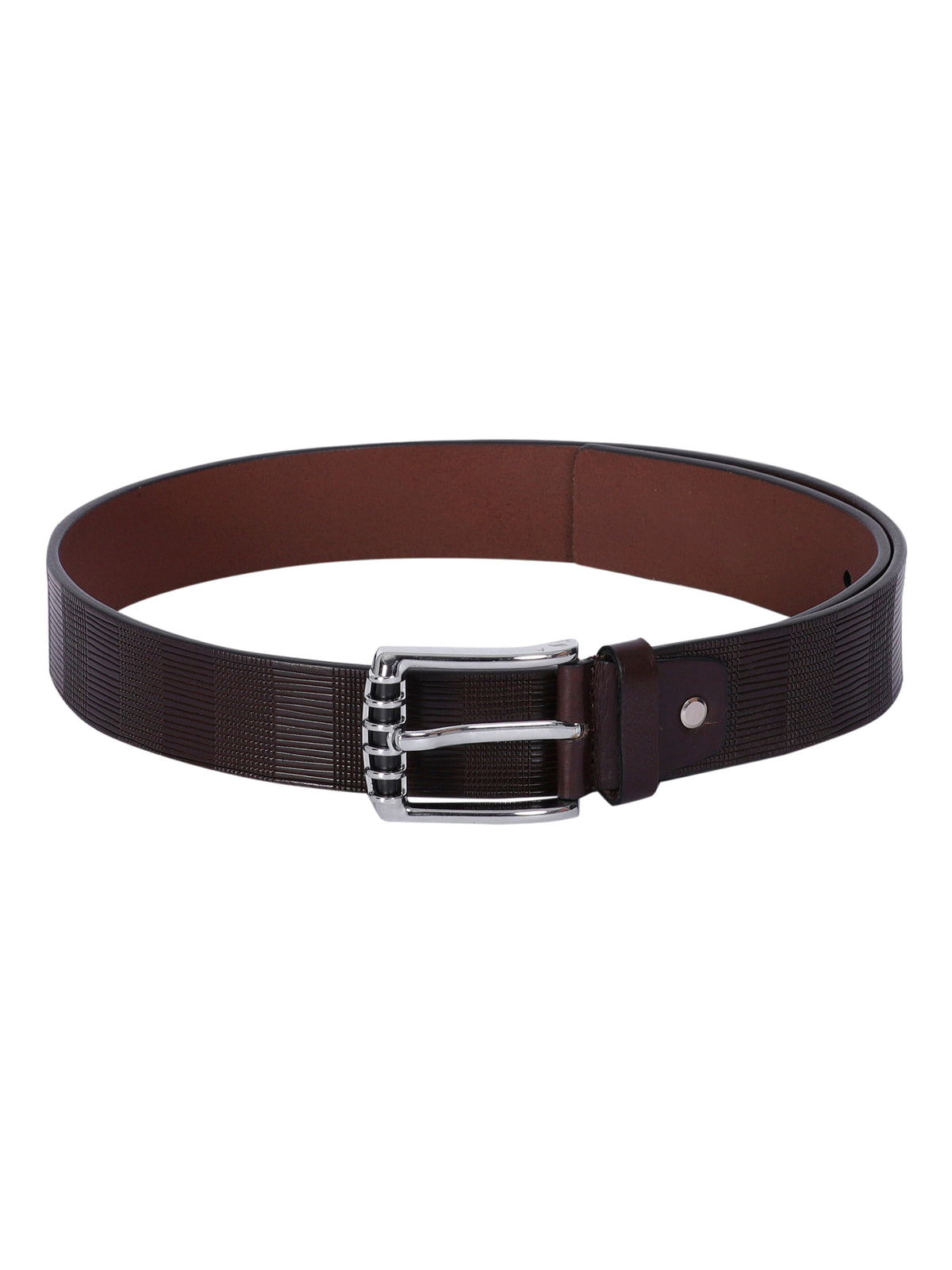 Pinstripe Embossed Leather Belt