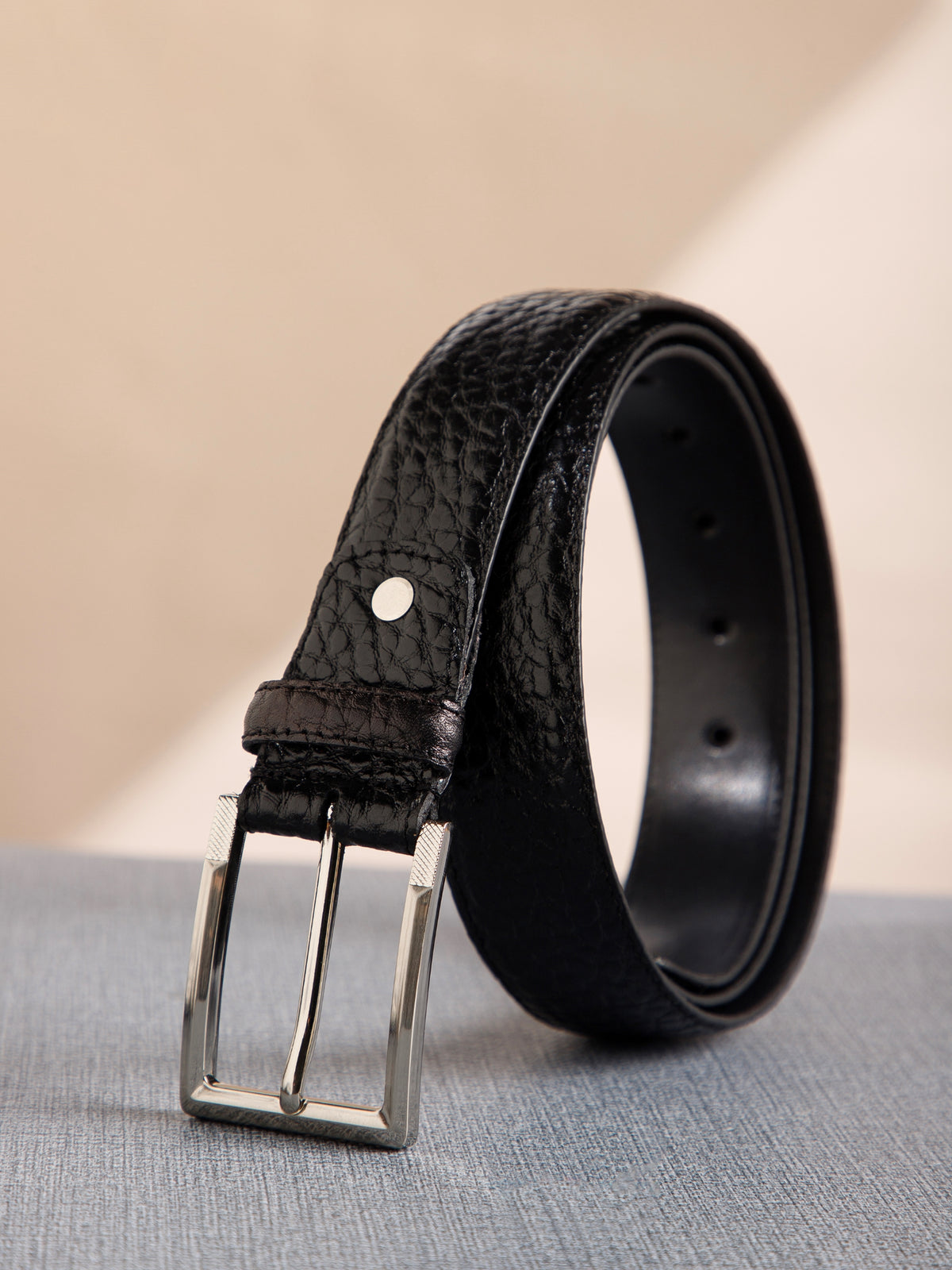 Plus Size Vintage Grain Autolock Leather Belt