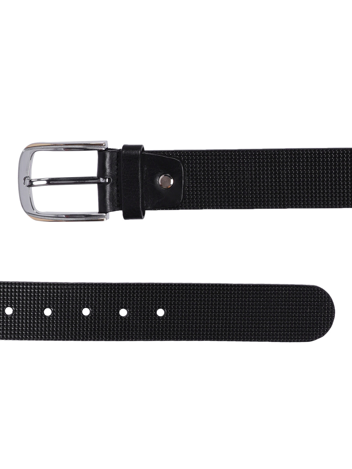 Micro Grid Texture Crafted Leather Belt