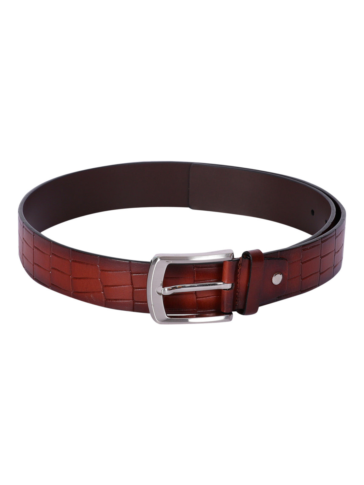 Crocodile Embossed Leather Belt