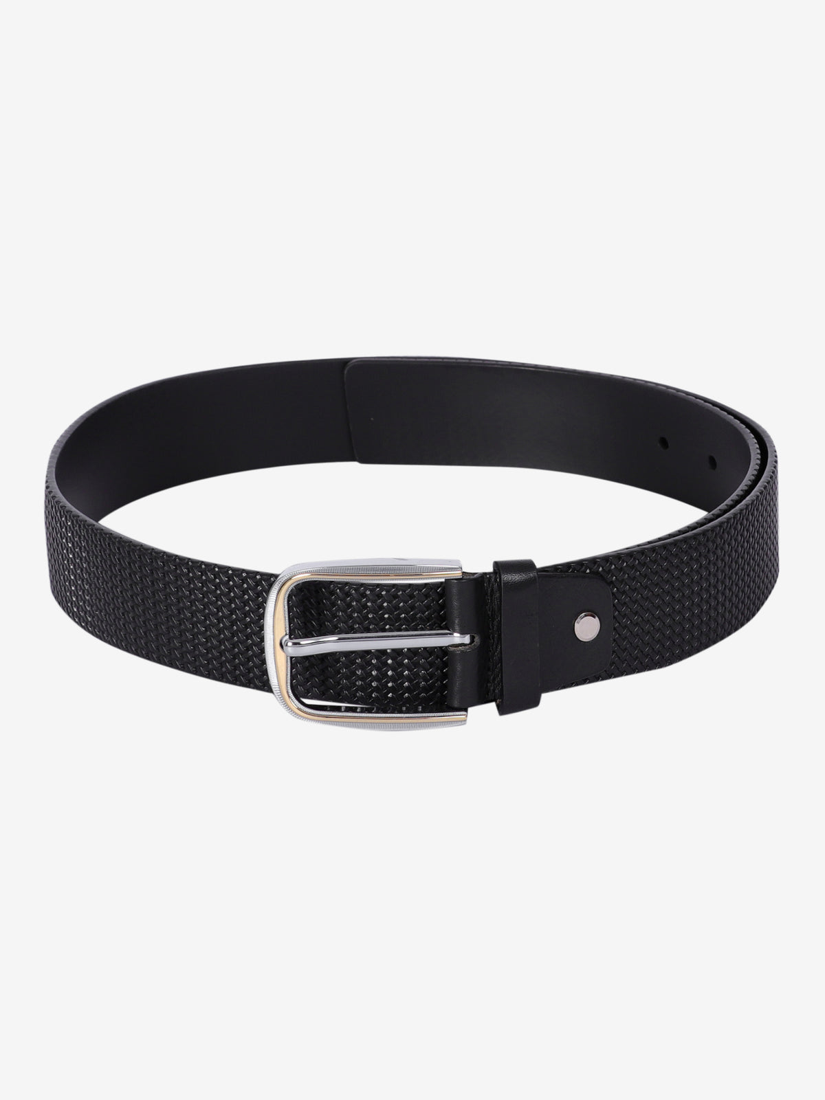 Basket Weave Embossed Leather Belt