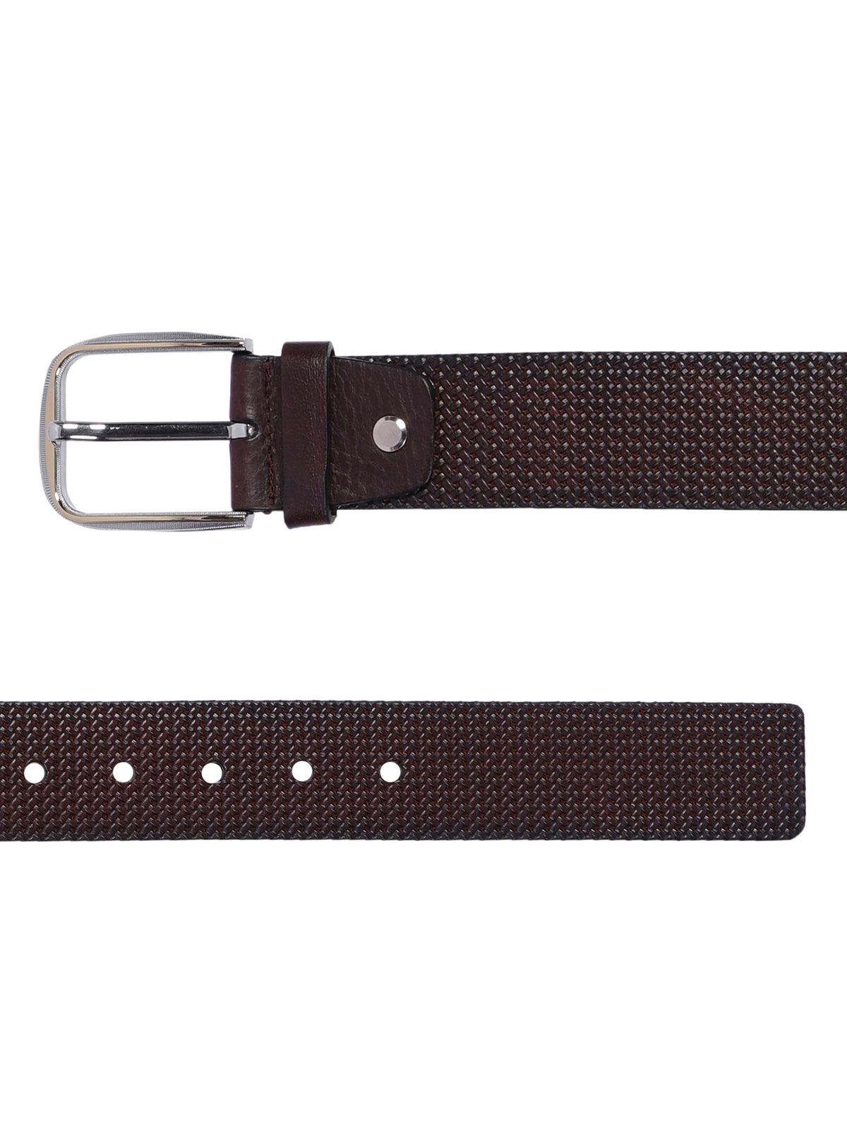 Basket Weave Embossed Leather Belt