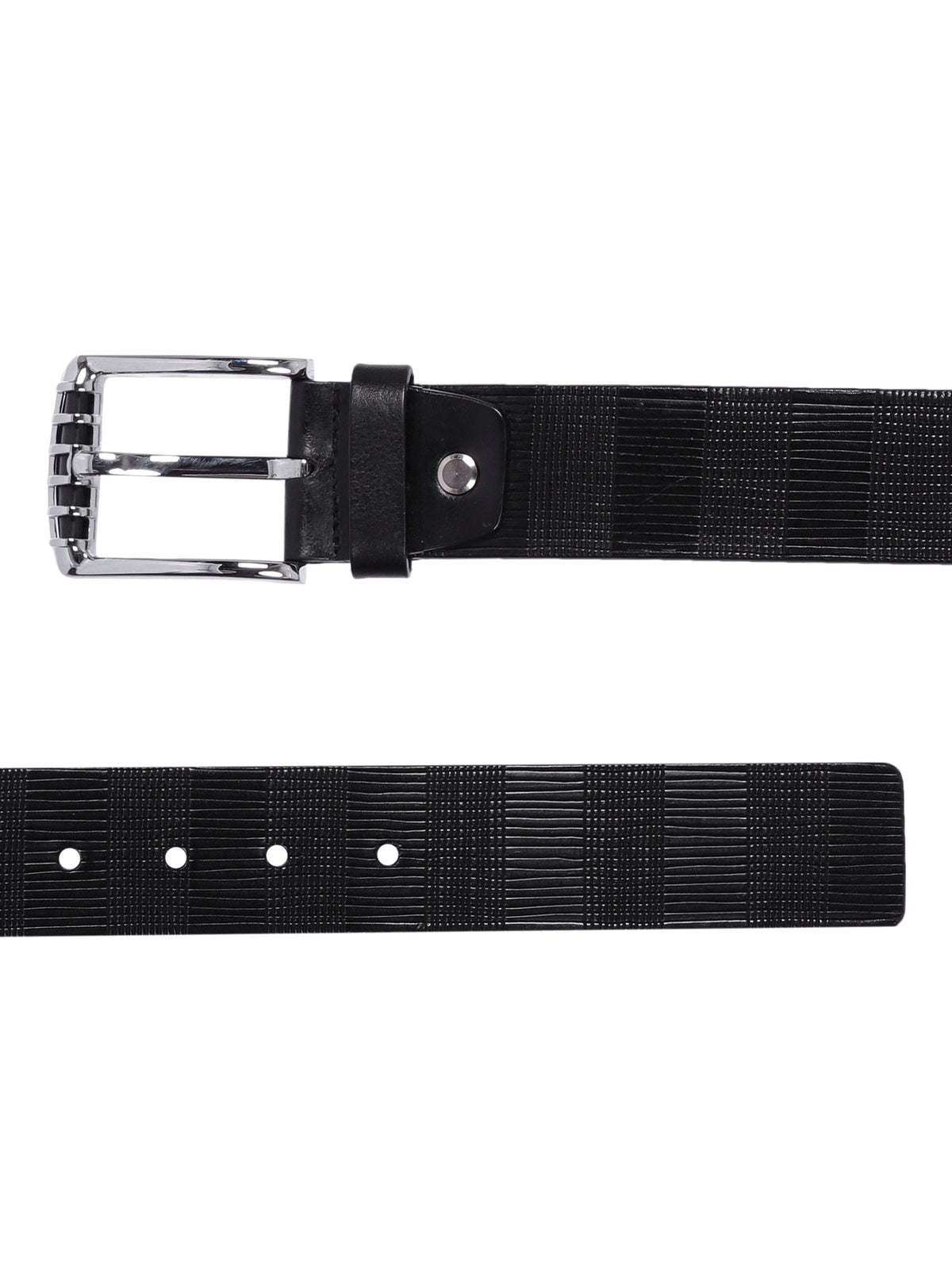 Pinstripe Embossed Leather Belt
