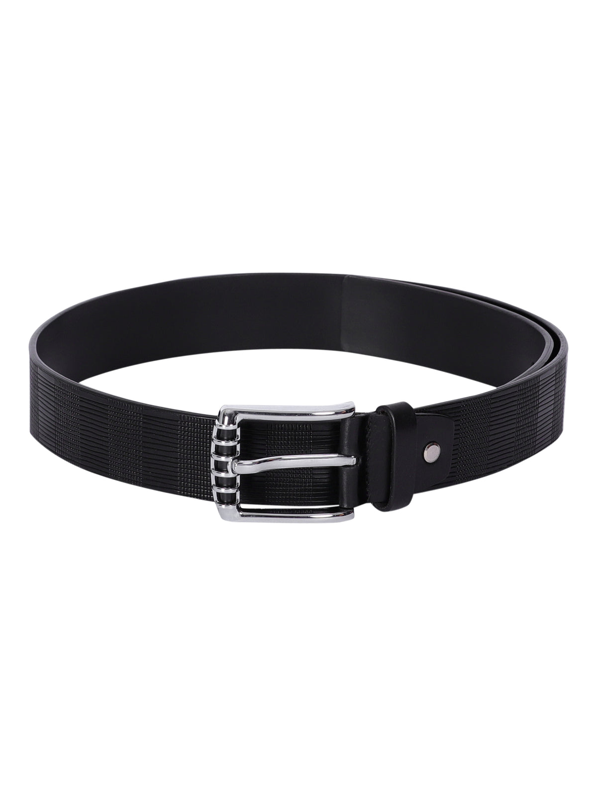 Pinstripe Embossed Leather Belt