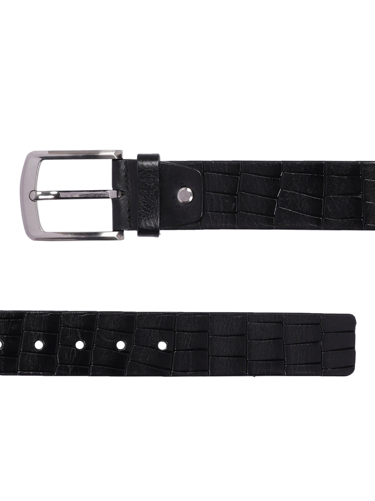 Crocodile Embossed Leather Belt
