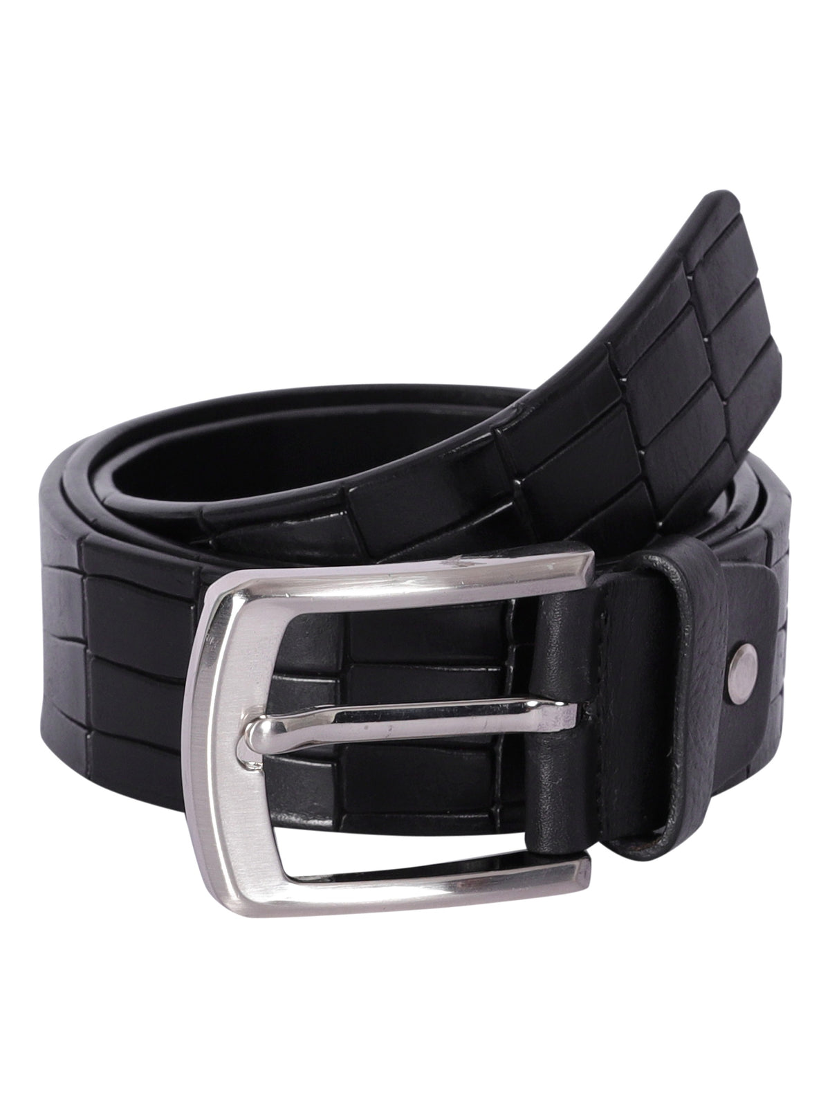 Crocodile Embossed Leather Belt