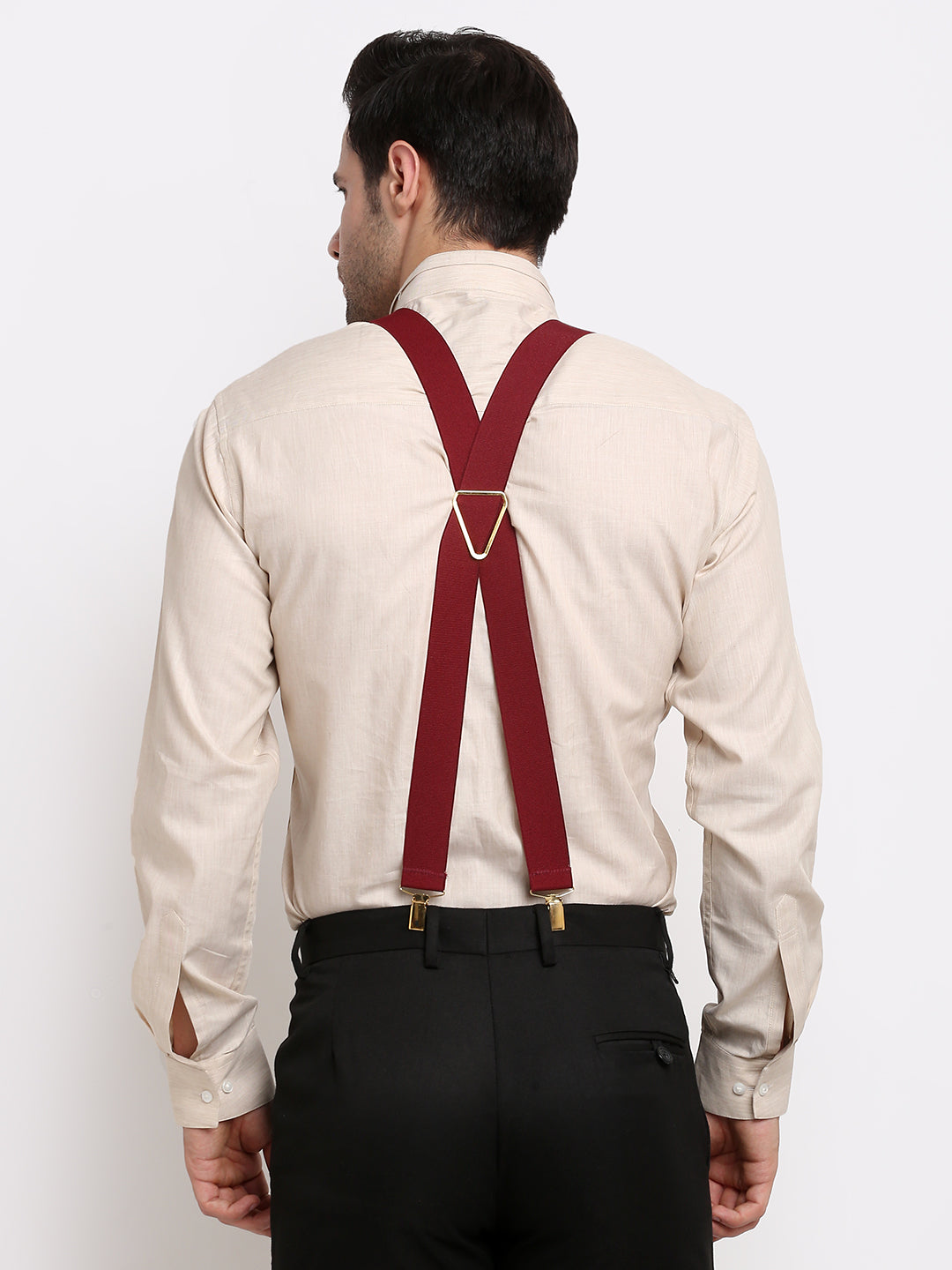 Plain Maroon Formal Suspenders