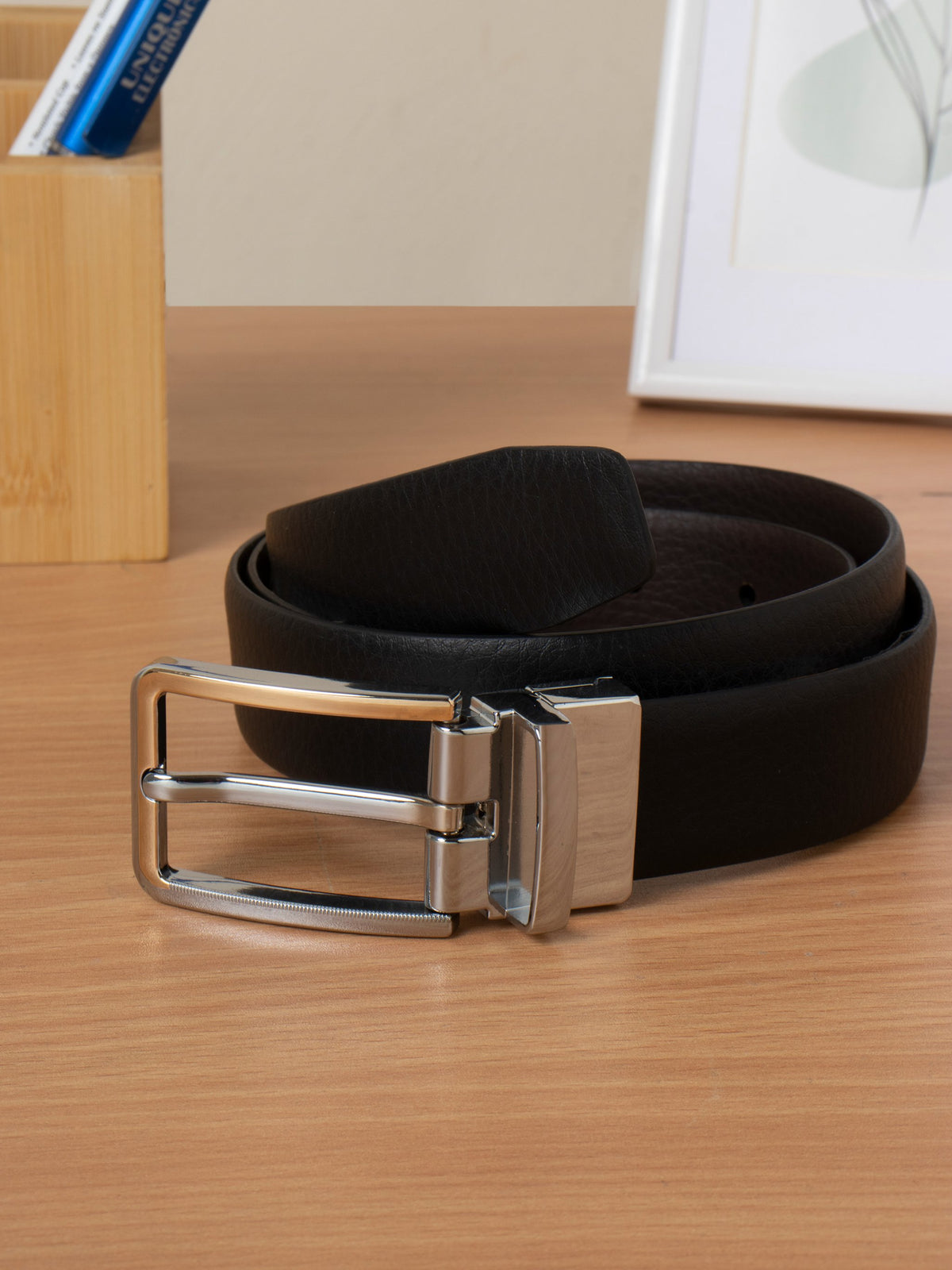 Textured Reversible Leather Belt