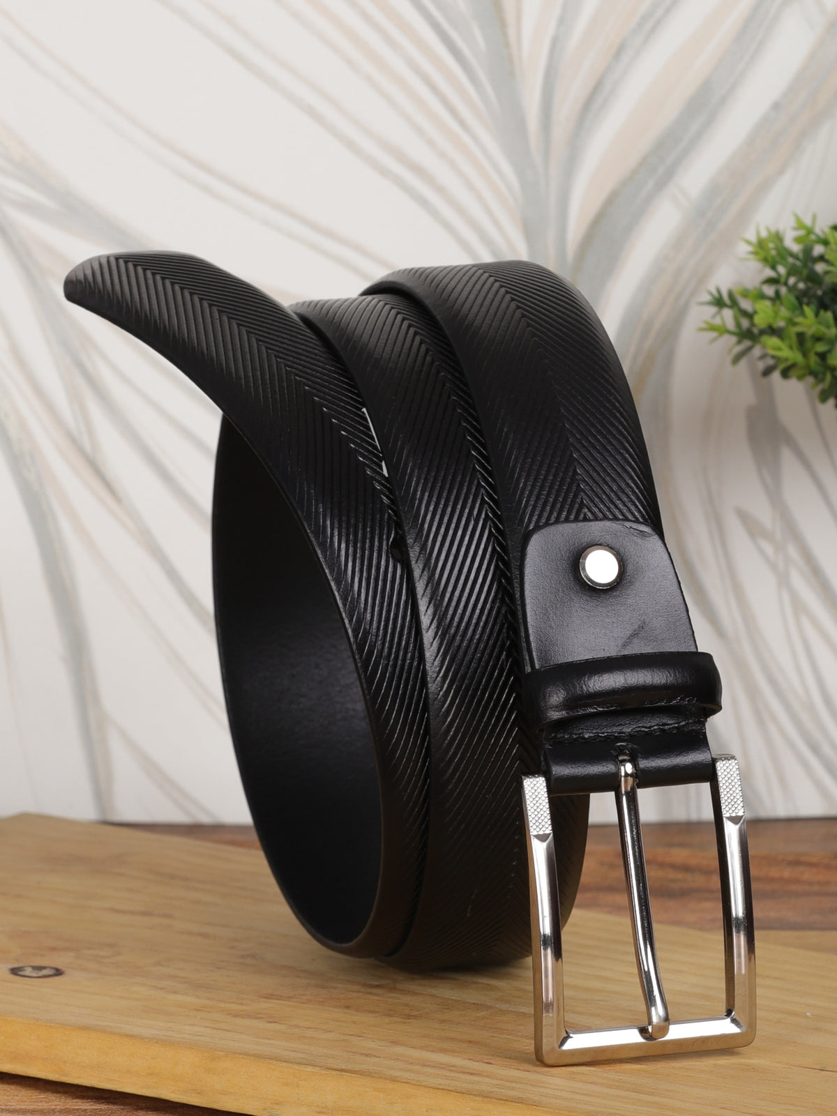 Herringbone Formal Leather Belt